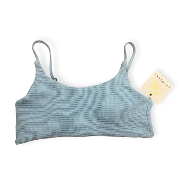 Cyn & Luca Soft Blue Textured Swim Top NWT - Picture 3 of 9